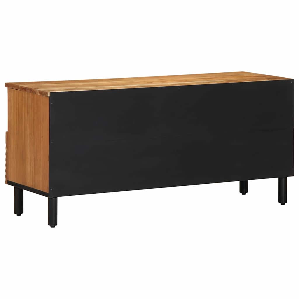 Tv Cabinet With Drawer Brown 100 X 33 X 46 Cm Solid Mango Wood