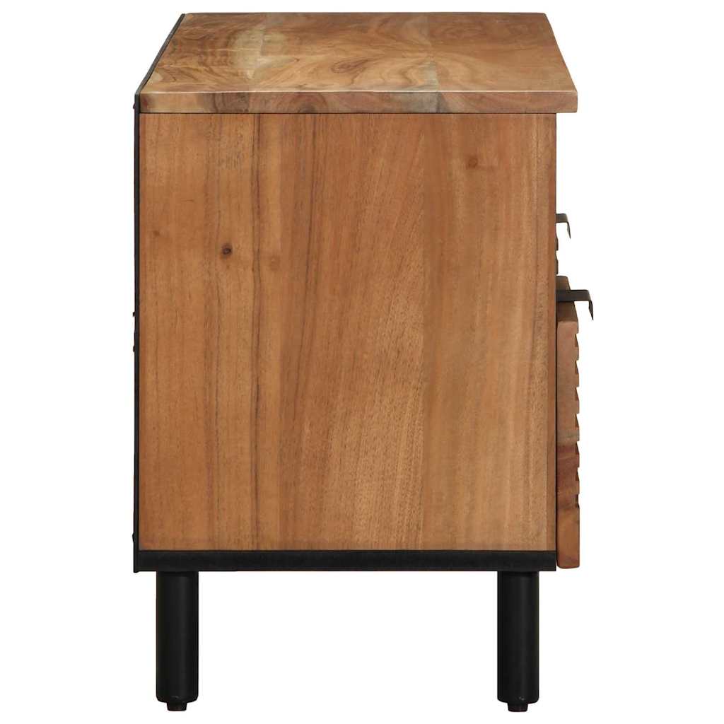 Tv Cabinet With Drawer Brown 100 X 33 X 46 Cm Solid Mango Wood