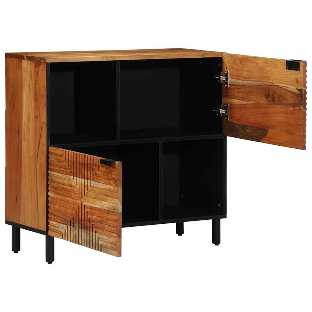 Sideboard With Shelf Brown 80 X 33 X 75 Cm Solid Mango Wood