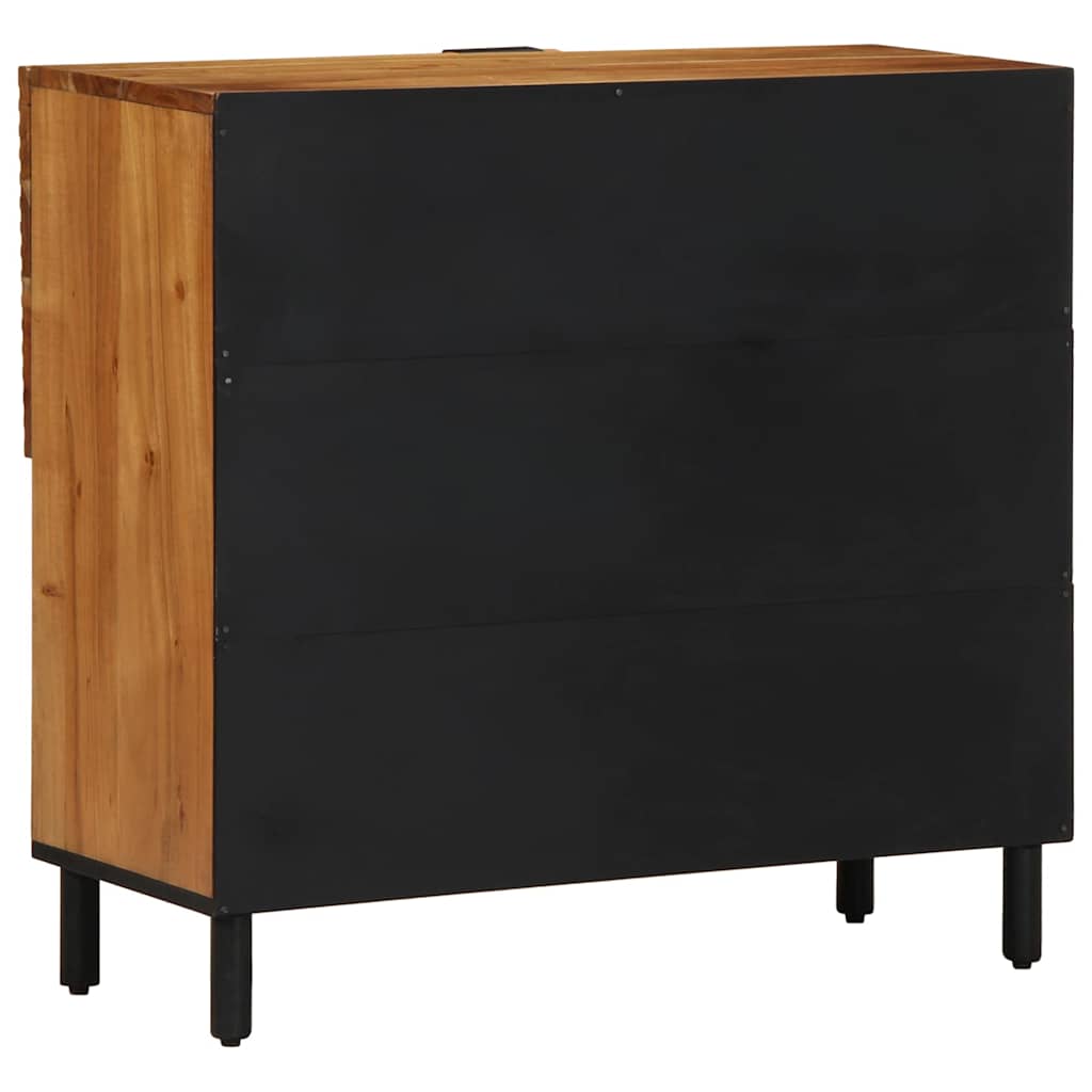 Sideboard With Shelf Brown 80 X 33 X 75 Cm Solid Mango Wood