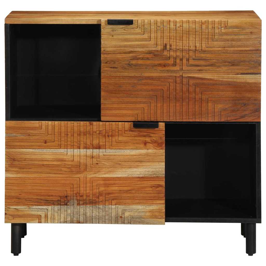 Sideboard With Shelf Brown 80 X 33 X 75 Cm Solid Mango Wood