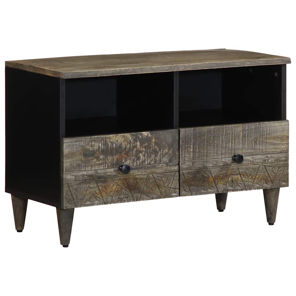 Tv Cabinet Light Grey 70X33.5X46 Cm Solid Wood Mango