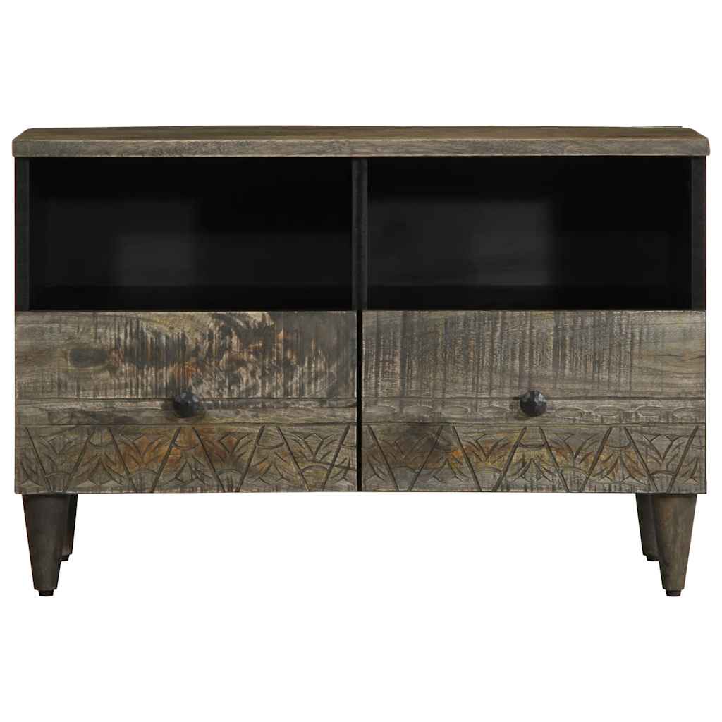 Tv Cabinet Light Grey 70X33.5X46 Cm Solid Wood Mango