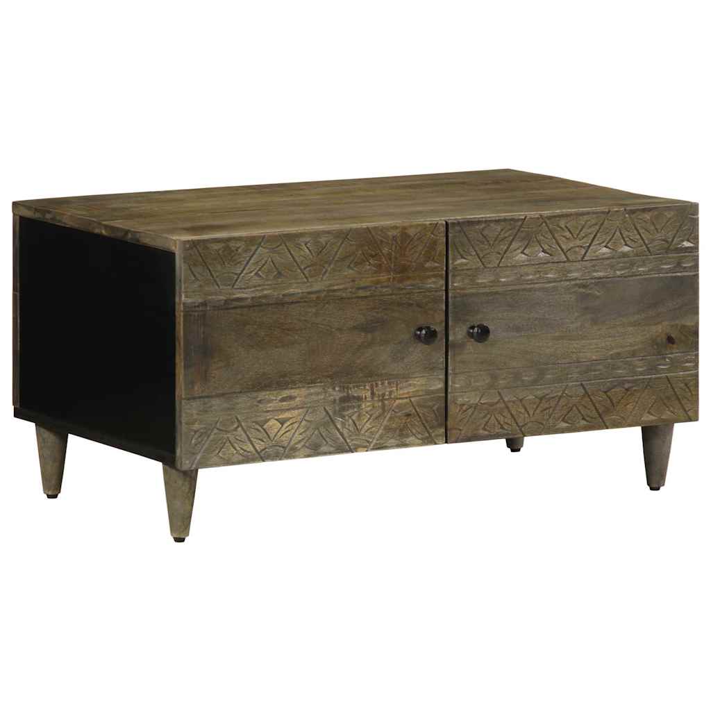Coffee Table Light Grey 80X50X40 Cm Solid Wood Mango