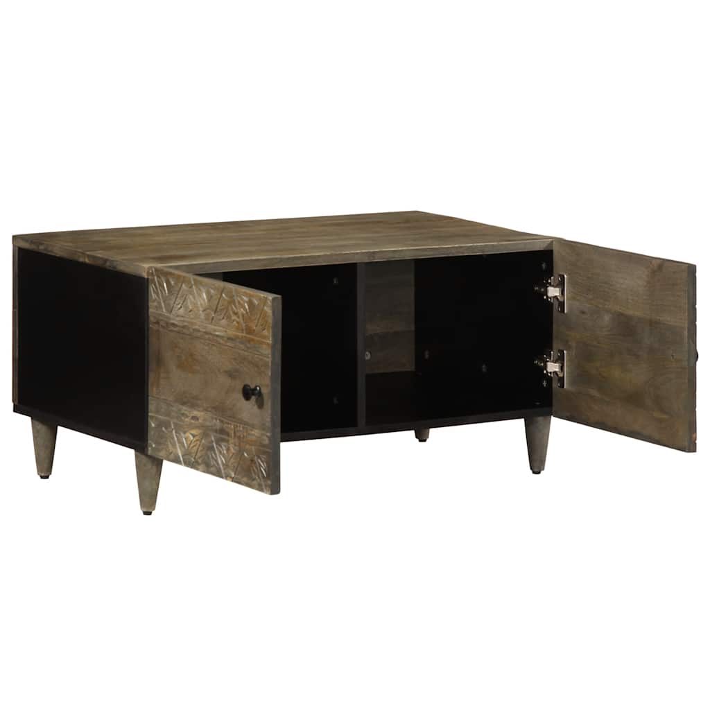 Coffee Table Light Grey 80X50X40 Cm Solid Wood Mango