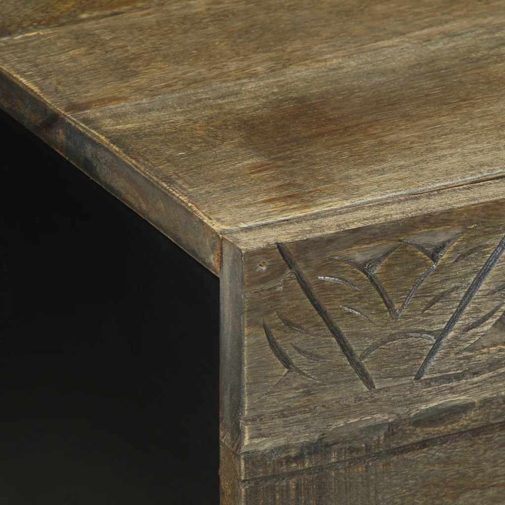 Coffee Table Light Grey 80X50X40 Cm Solid Wood Mango