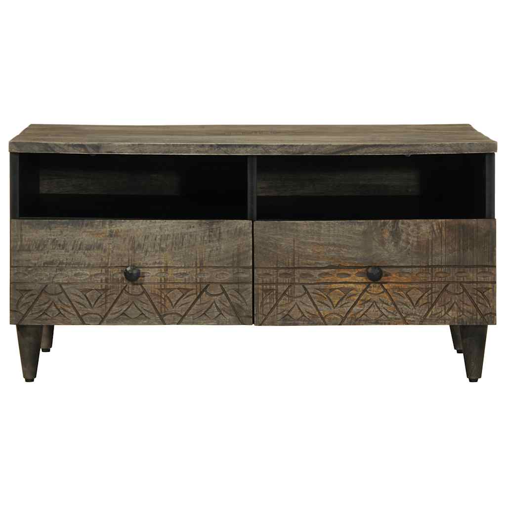 Coffee Table Light Grey 80X54X40 Cm Solid Wood Mango