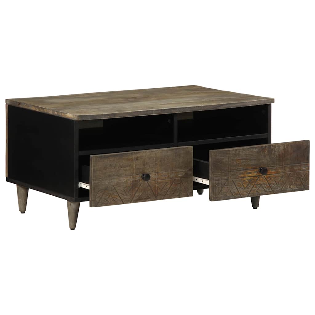 Coffee Table Light Grey 80X54X40 Cm Solid Wood Mango