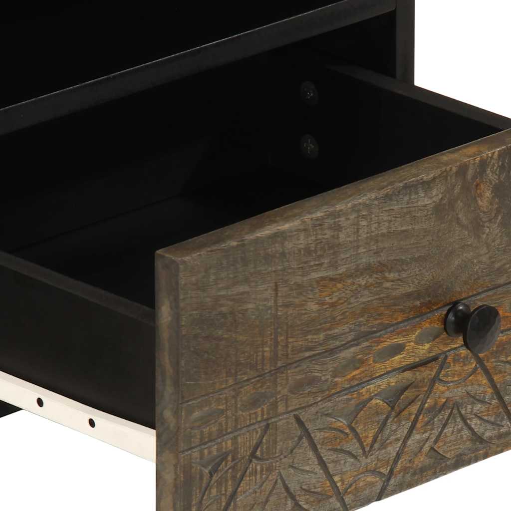Coffee Table Light Grey 80X54X40 Cm Solid Wood Mango