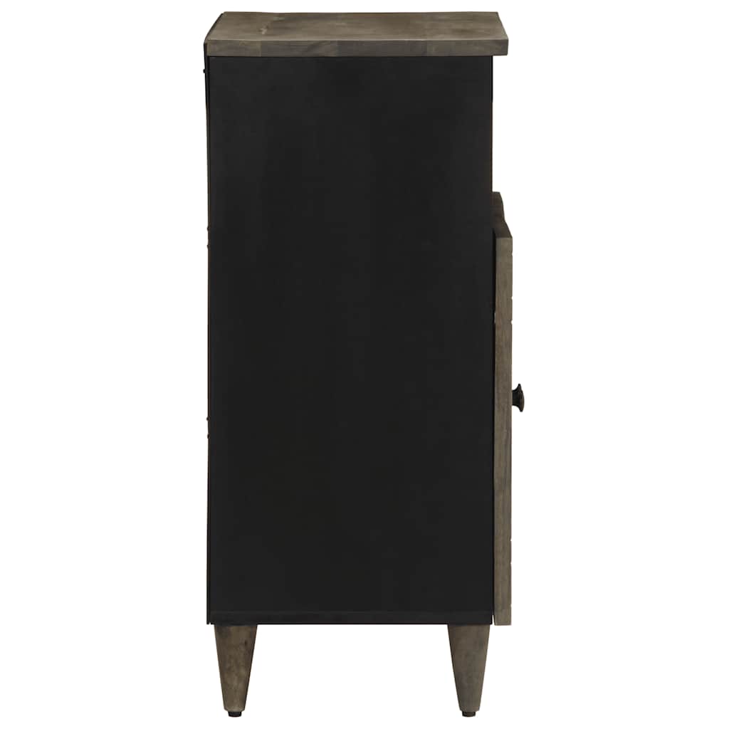 Sideboard Solid Mango Wood Storage Cabinet 60x33x75cm Rustic Cupboard Black 60 c
