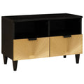 Tv Cabinet Black And Gold 70 X 33 X 46 Cm Engineered Wood