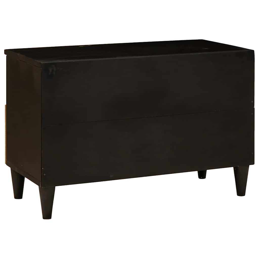 Media Storage Cabinet Tv Black Gold 70 X 33 46 Cm Engineered Wood Black and gold