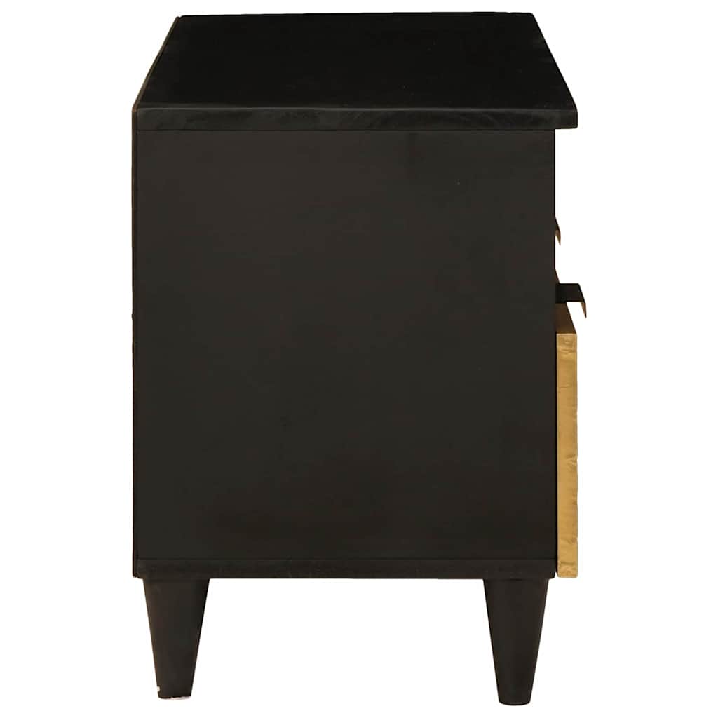 Media Storage Cabinet Tv Black Gold 70 X 33 46 Cm Engineered Wood Black and gold