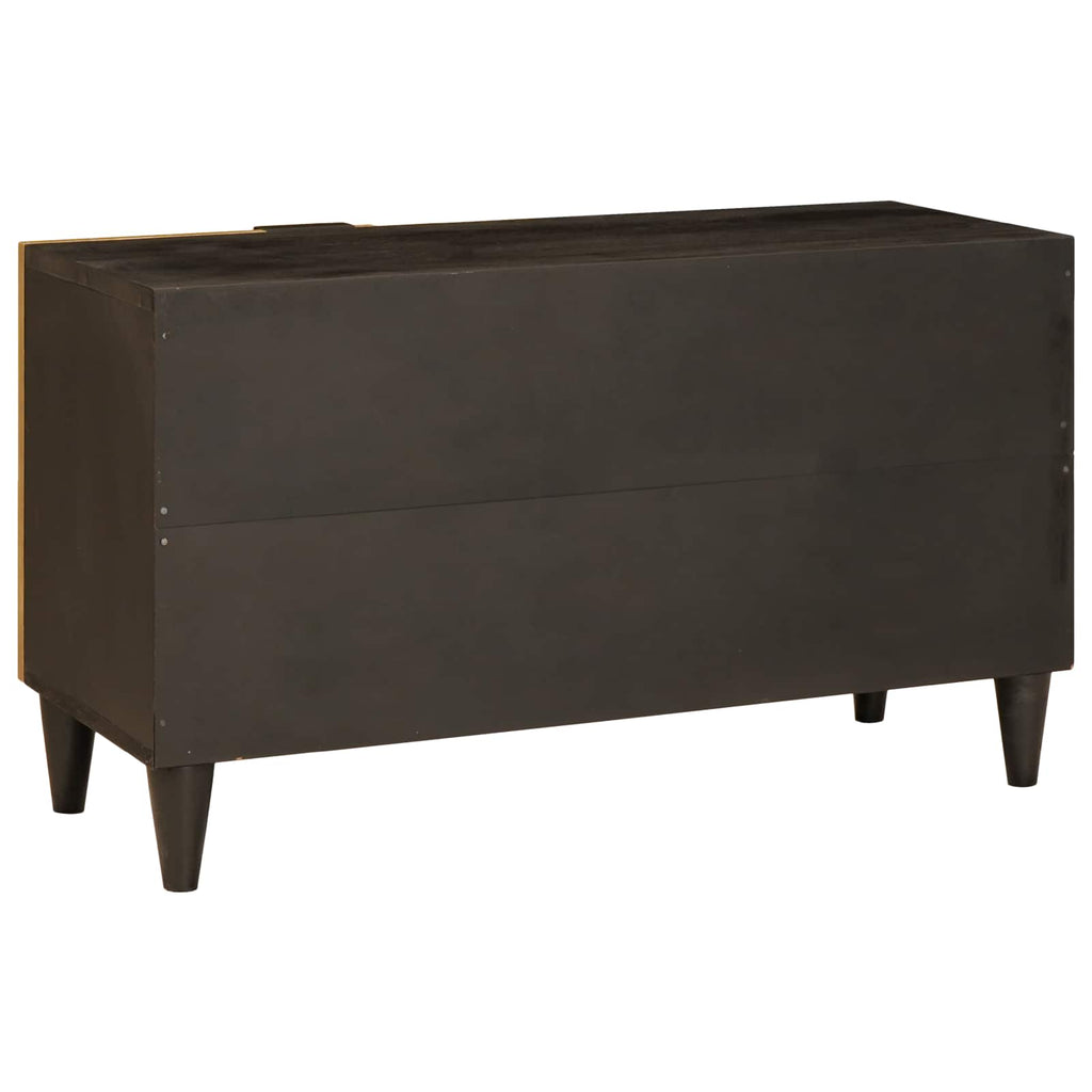 Tv Cabinet Black And Gold 80 X 33 X 46 Cm Engineered Wood