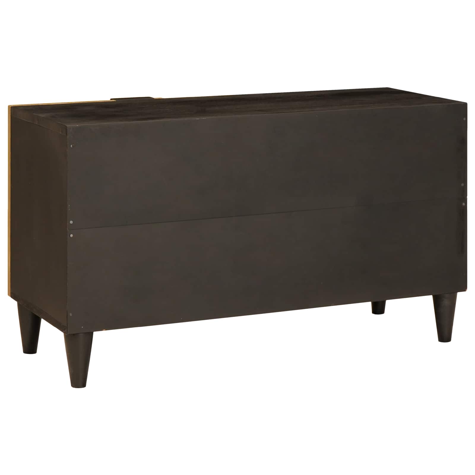Tv Cabinet Black And Gold 80 X 33 X 46 Cm Engineered Wood