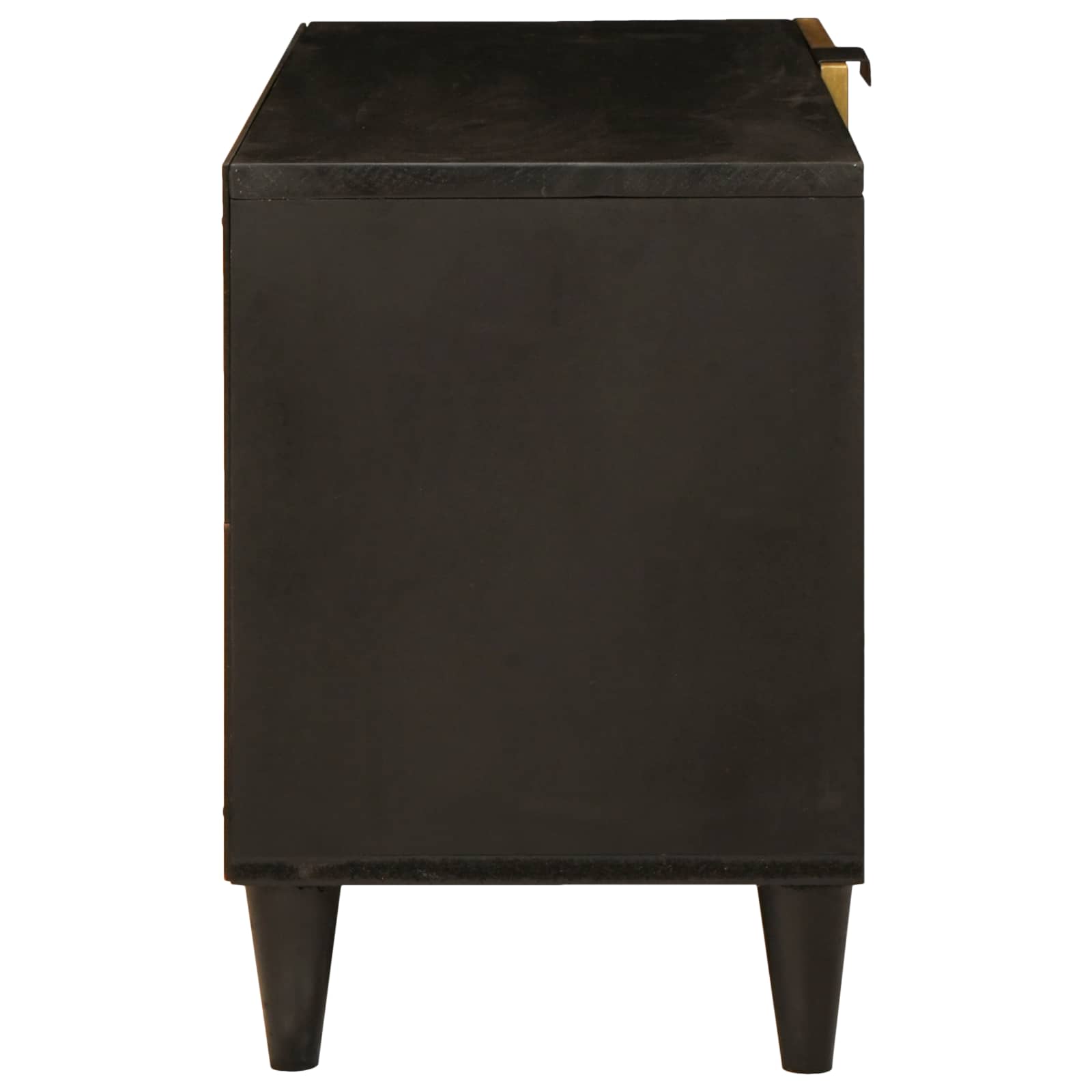 Tv Cabinet Black And Gold 80 X 33 X 46 Cm Engineered Wood