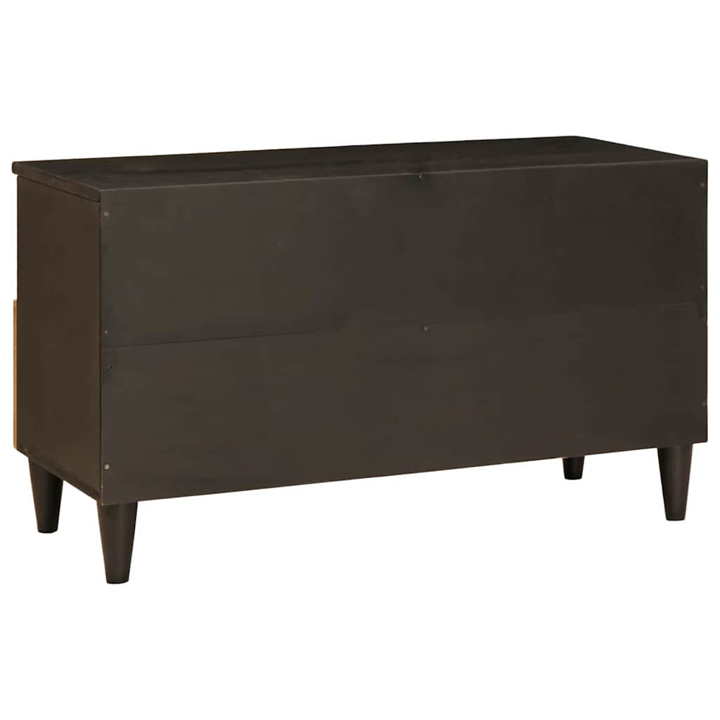 Tv Cabinet Black And Gold 80 X 33 X 46 Cm Engineered Wood