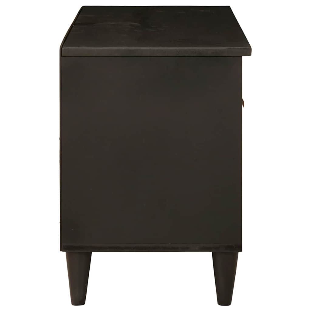 Tv Cabinet Black And Gold 80 X 33 X 46 Cm Engineered Wood