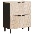 Media Storage Cabinet Sideboard 60 X 33 75 Cm Solid Mango Wood White wash finish