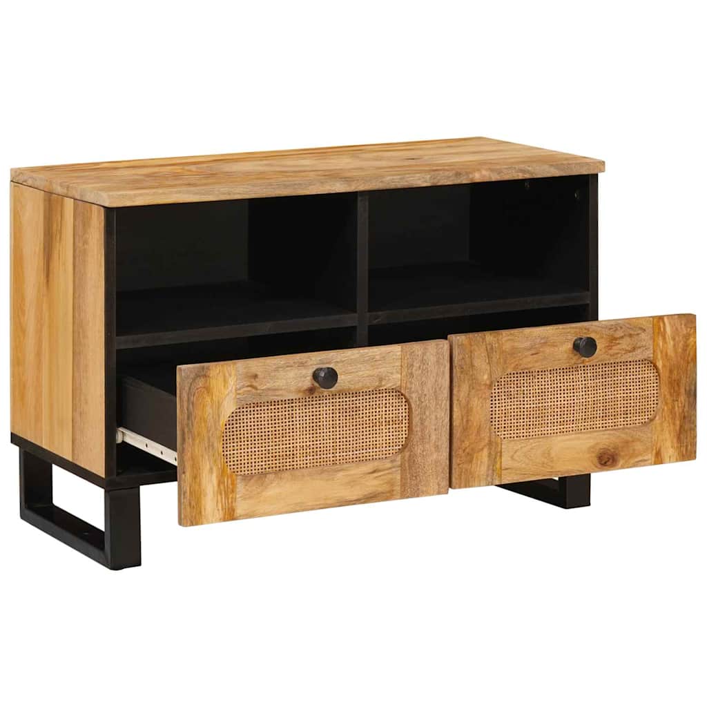 Tv Cabinet With Drawer Brown 70 X 33X 46 Cm Solid Mango Wood