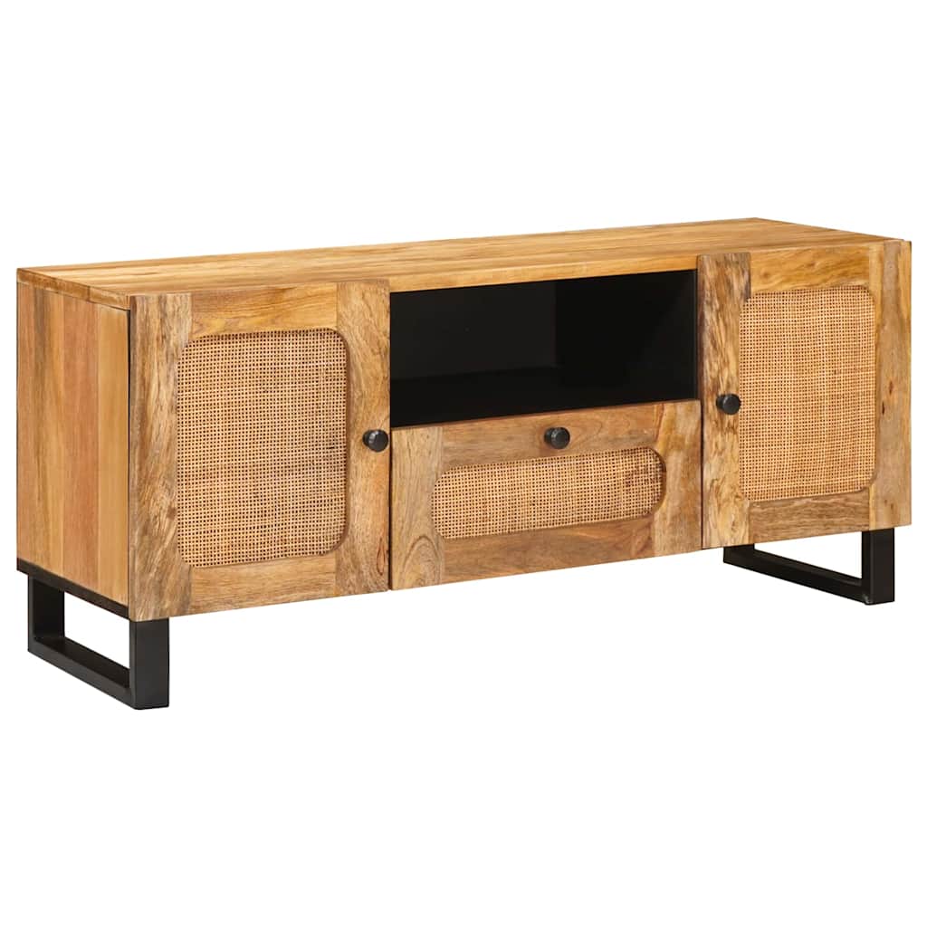 Tv Cabinet With Drawer Brown 105 X 33 X 46 Cm Solid Mango Wood