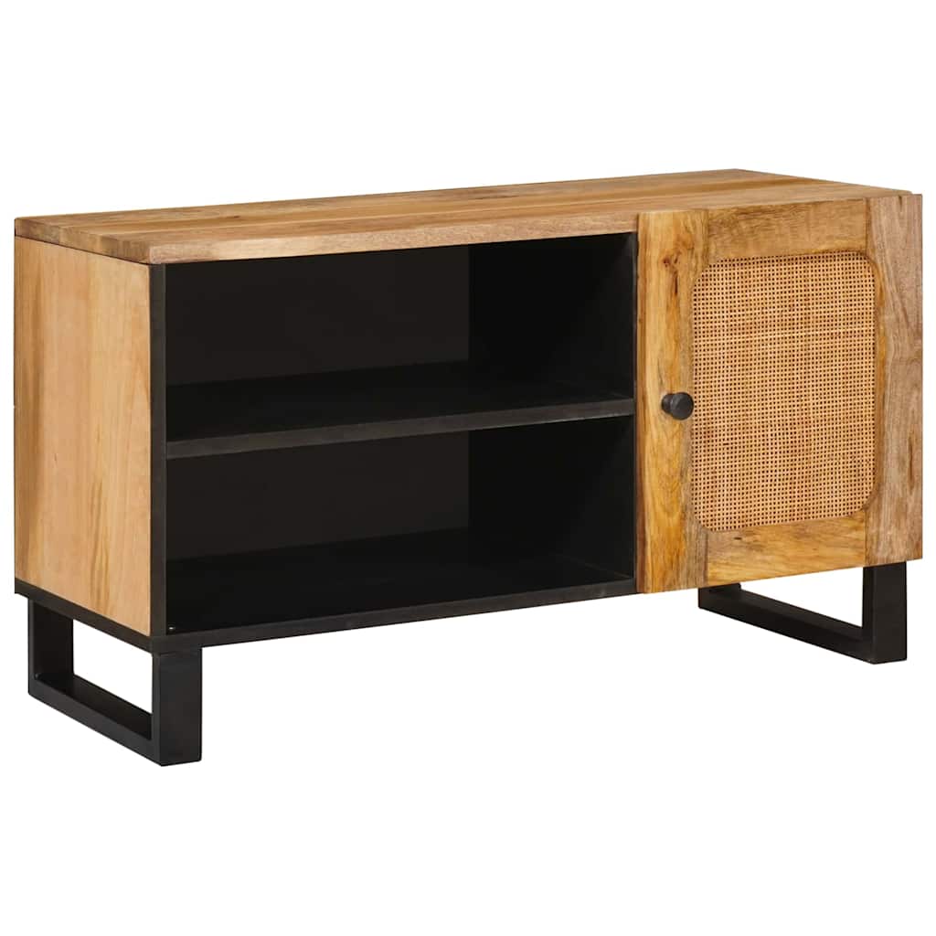 Tv Cabinet With Storage Brown 80 X 33 X 46 Cm Solid Mango Wood