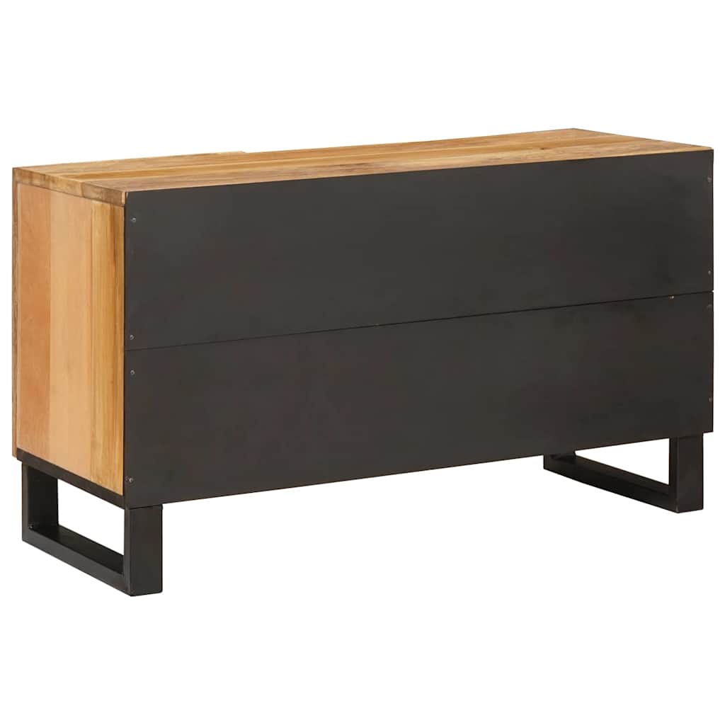 Tv Cabinet With Storage Brown 80 X 33 X 46 Cm Solid Mango Wood