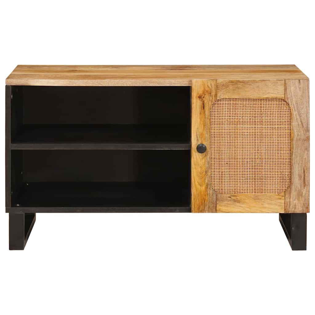Tv Cabinet With Storage Brown 80 X 33 X 46 Cm Solid Mango Wood