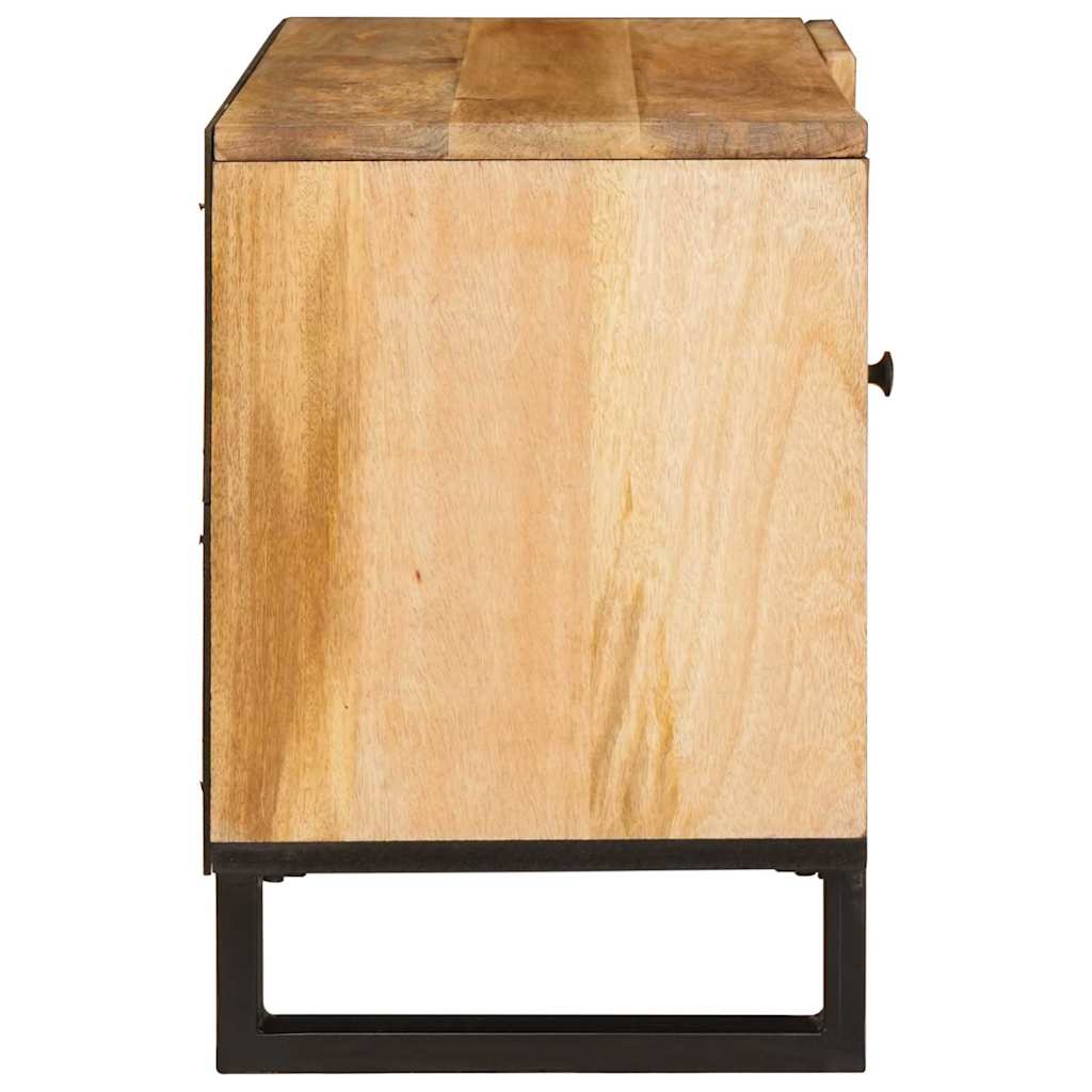 Tv Cabinet With Storage Brown 80 X 33 X 46 Cm Solid Mango Wood