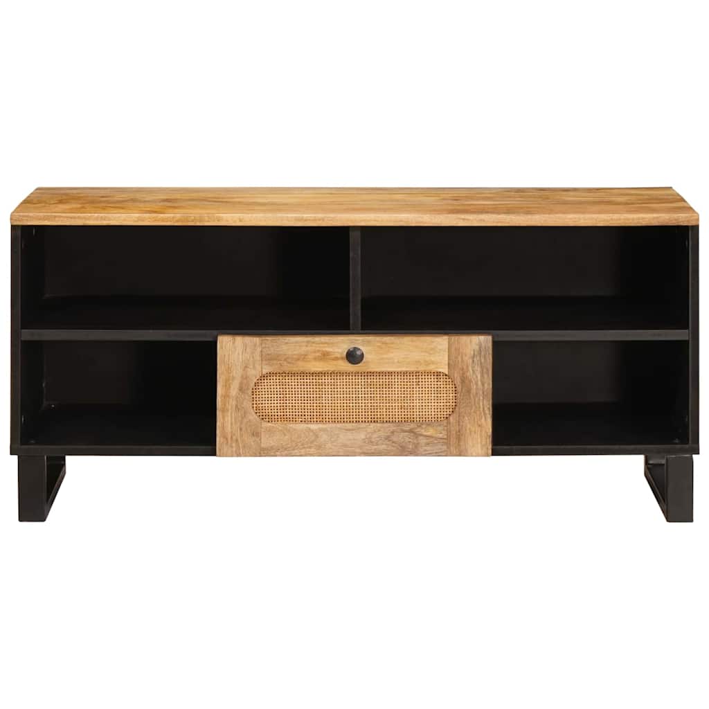 Tv Cabinet With Drawer Brown 100 X 33 X 46 Cm Solid Mango Wood