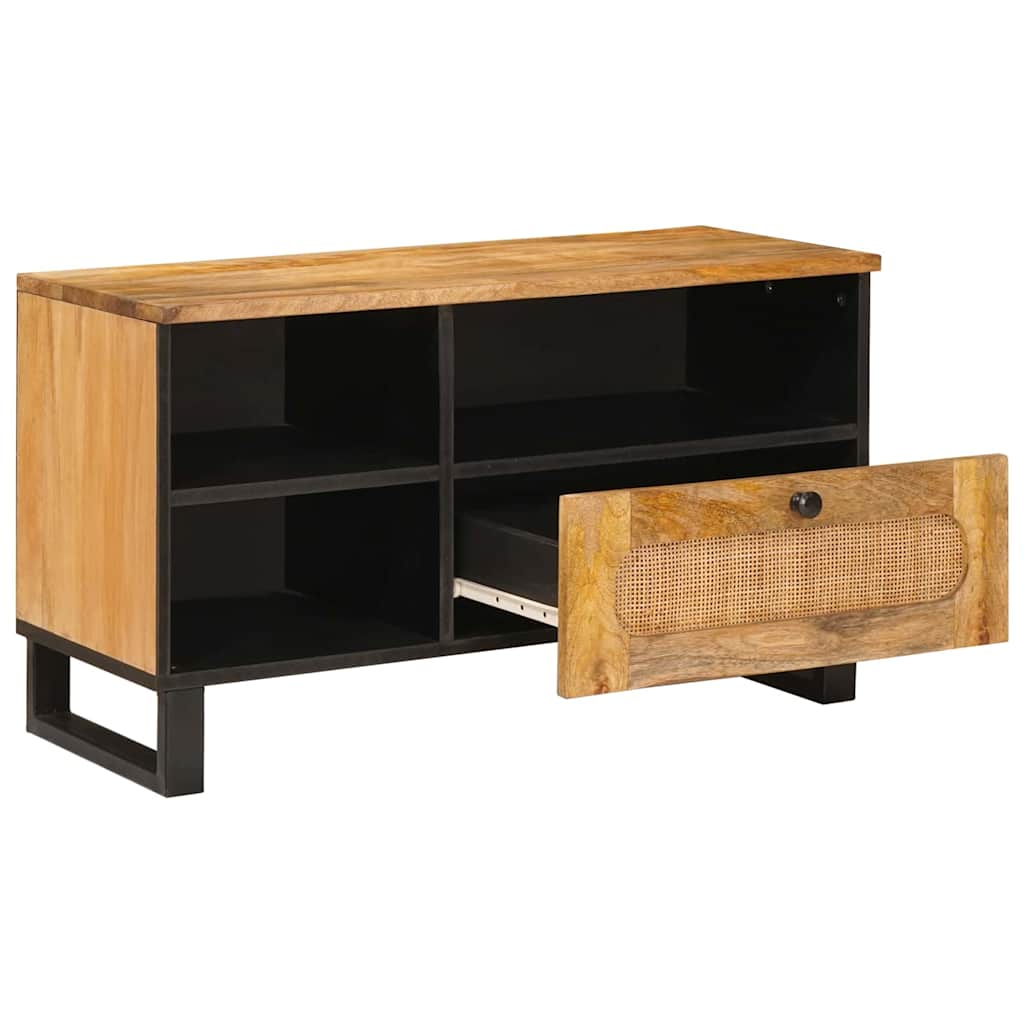 Tv Cabinet With Drawer Brown 80 X 33 X 46 Cm Solid Mango Wood