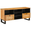 Tv Cabinet With Drawer Brown 100 X 33 X 46 Cm Solid Mango Wood