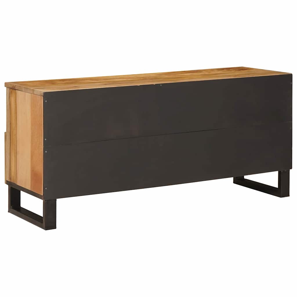 Tv Cabinet With Drawer Brown 100 X 33 X 46 Cm Solid Mango Wood