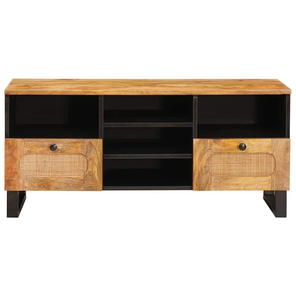 Tv Cabinet With Drawer Brown 100 X 33 X 46 Cm Solid Mango Wood