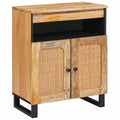 Sideboard With Storage Brown 60 X 33 X 75 Cm Solid Mango Wood