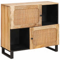 Sideboard With Storage Brown 80 X 33 X 75 Cm Solid Mango Wood