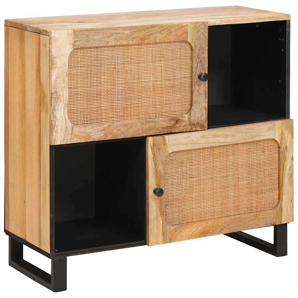 Sideboard With Storage Brown 80 X 33 X 75 Cm Solid Mango Wood