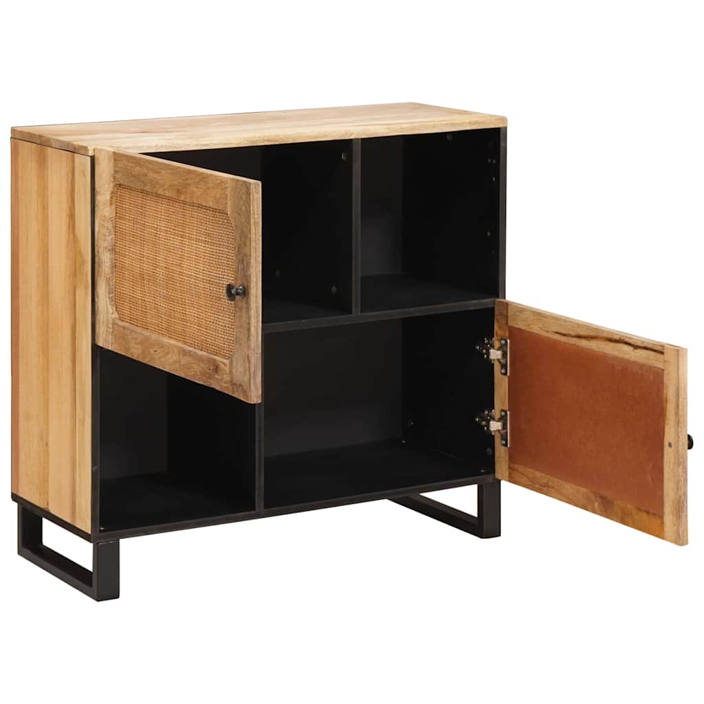 Sideboard With Storage Brown 80 X 33 X 75 Cm Solid Mango Wood
