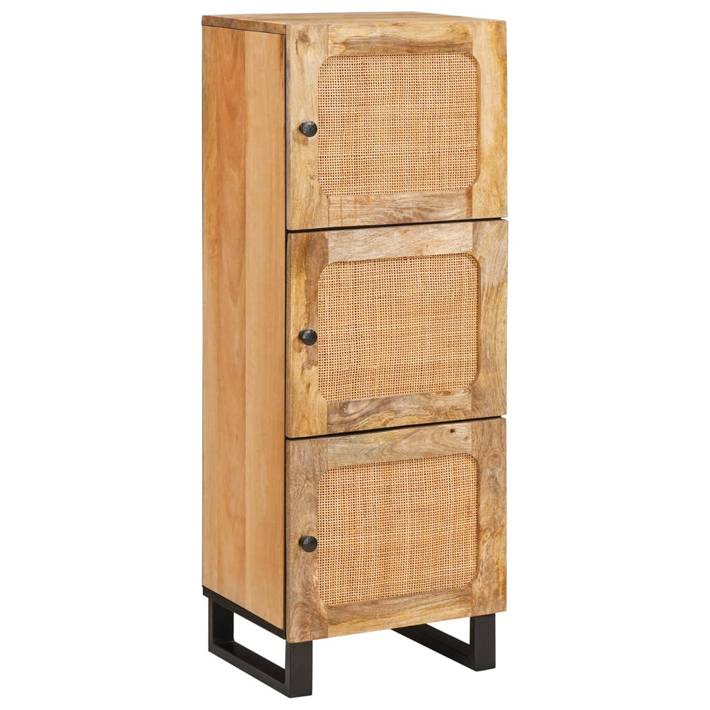 Highboard With Storage Brown 90 X 33 X 75 Cm Solid Mango Wood