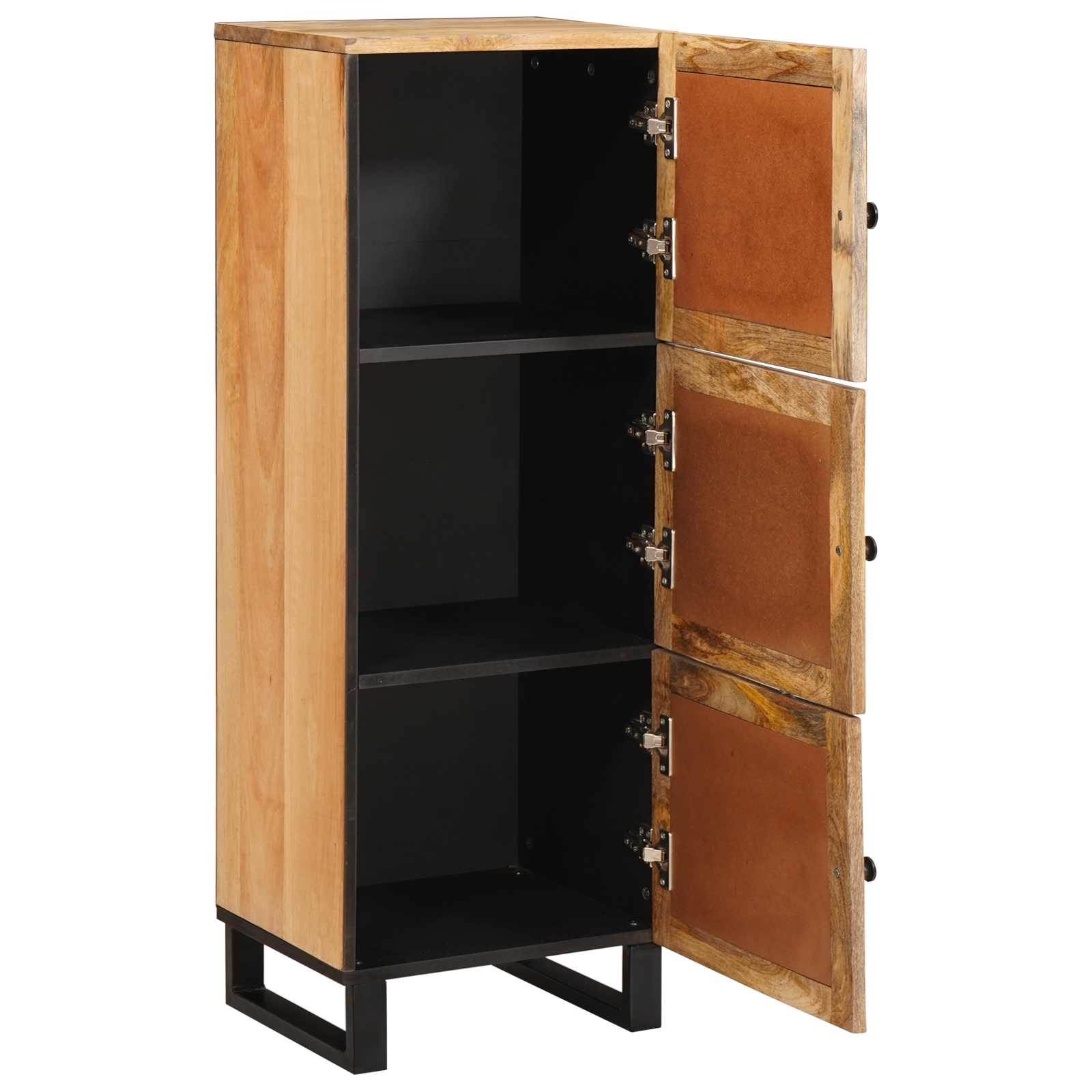 Highboard With Storage Brown 90 X 33 X 75 Cm Solid Mango Wood