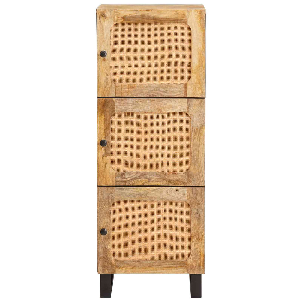 Highboard With Storage Brown 90 X 33 X 75 Cm Solid Mango Wood