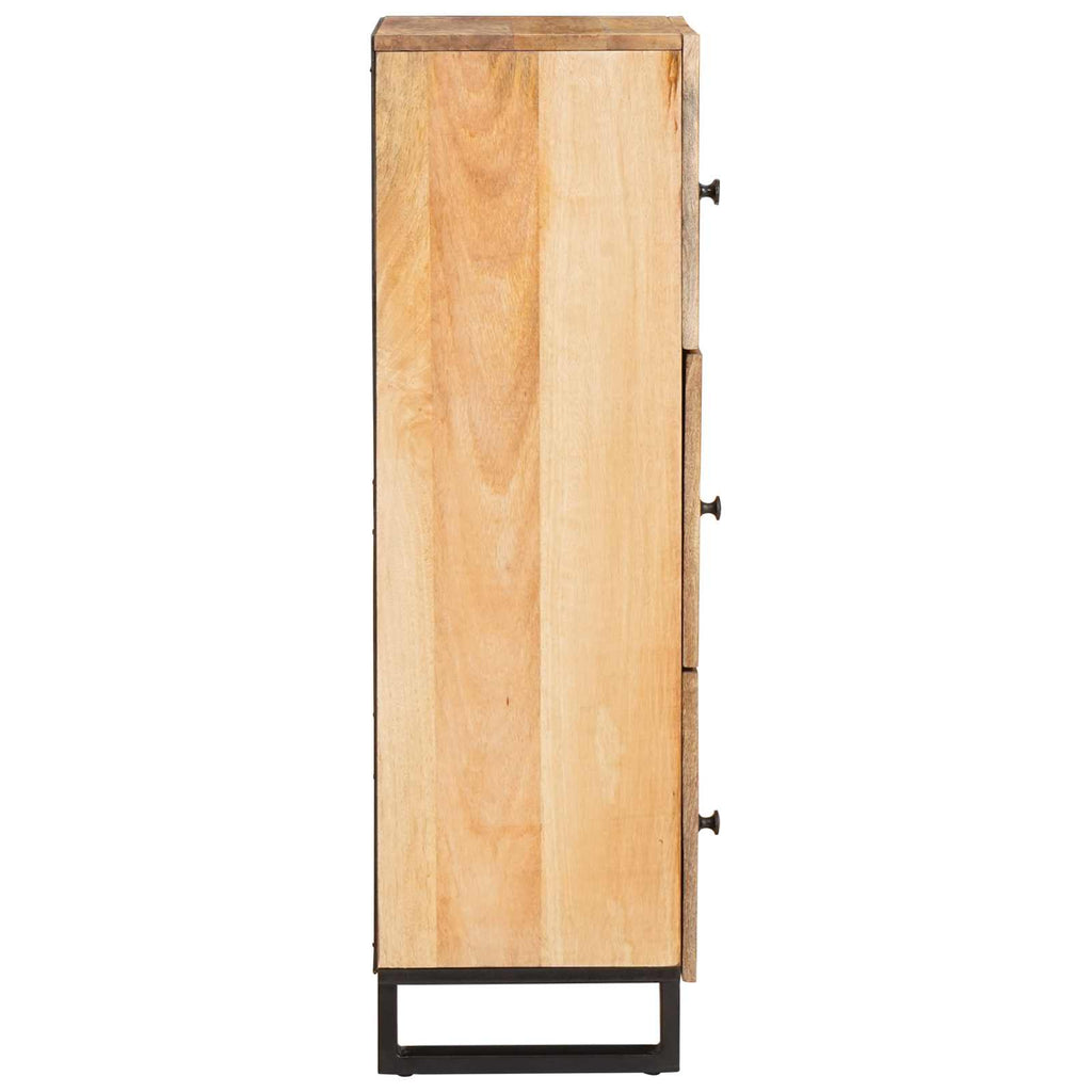 Highboard With Storage Brown 90 X 33 X 75 Cm Solid Mango Wood