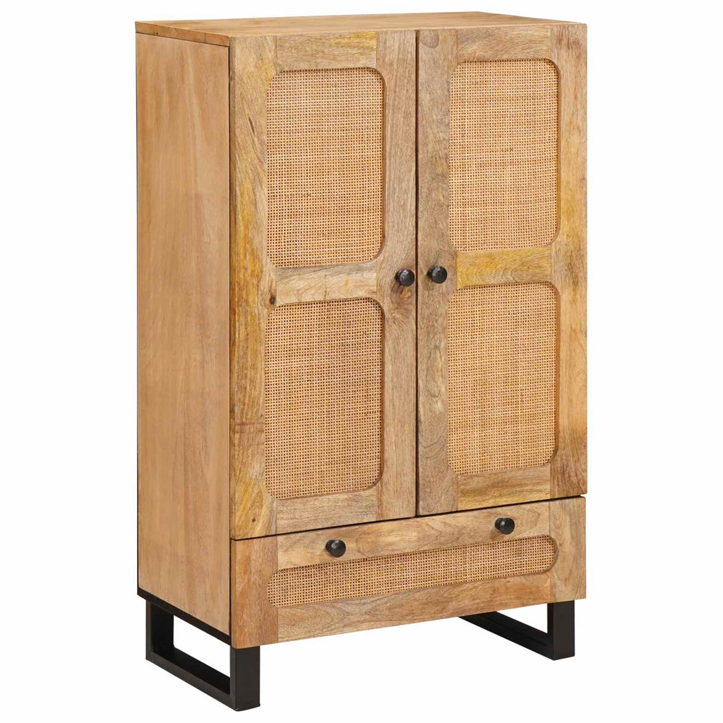 Highboard With Drawer Brown 40 X 33 X 110 Cm Solid Mango Wood