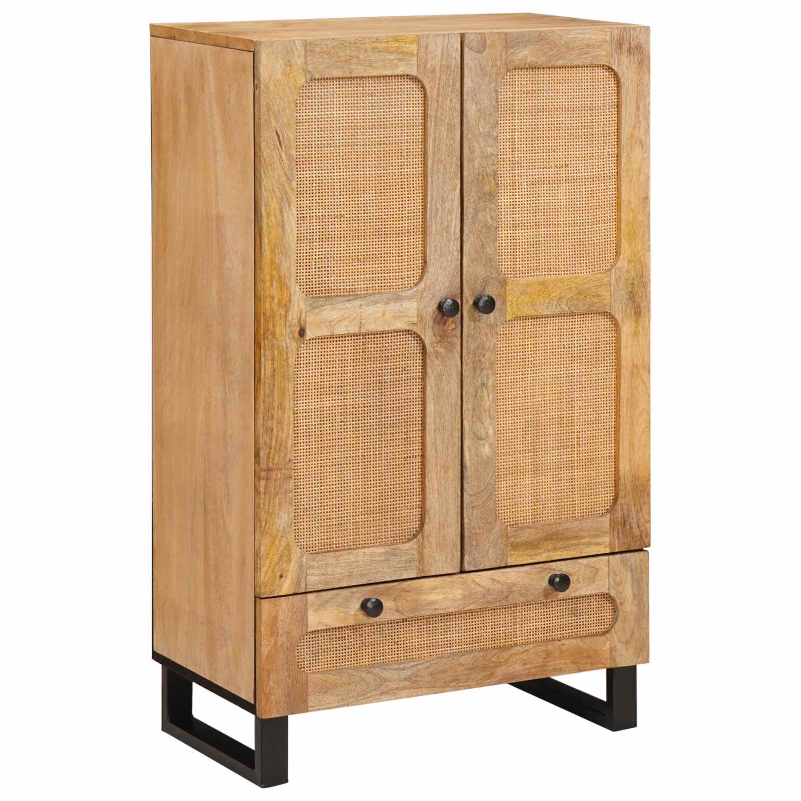 Highboard With Drawer Brown 40 X 33 X 110 Cm Solid Mango Wood