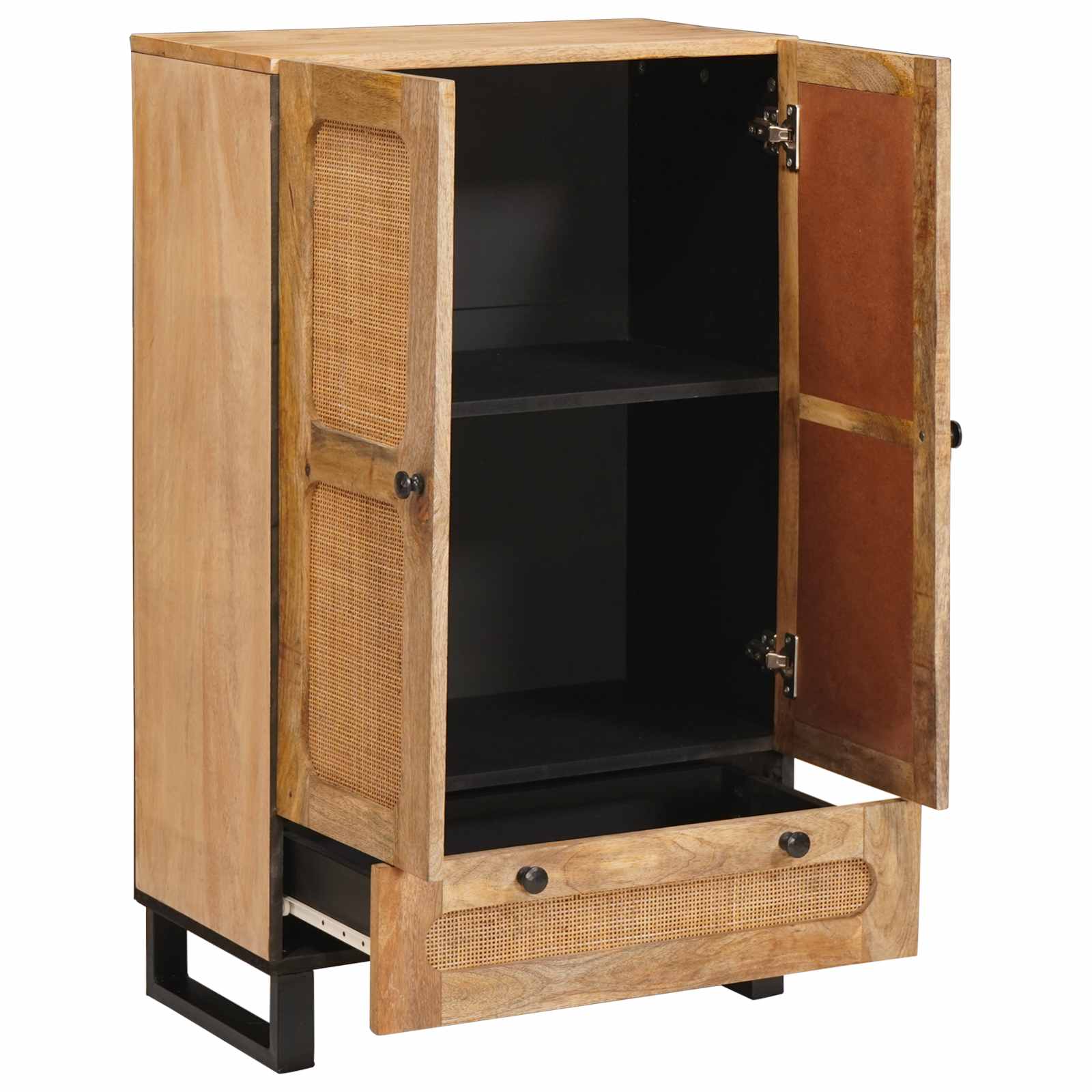 Highboard With Drawer Brown 40 X 33 X 110 Cm Solid Mango Wood