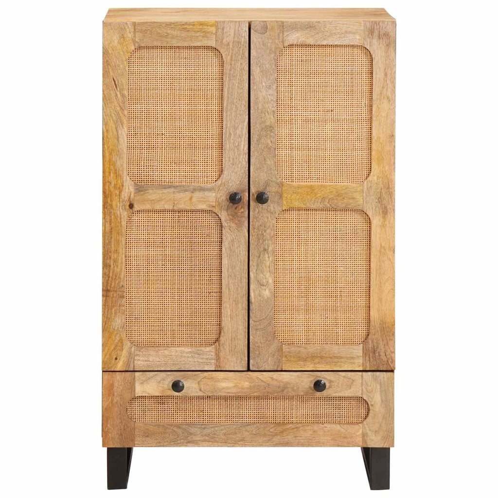 Highboard With Drawer Brown 40 X 33 X 110 Cm Solid Mango Wood