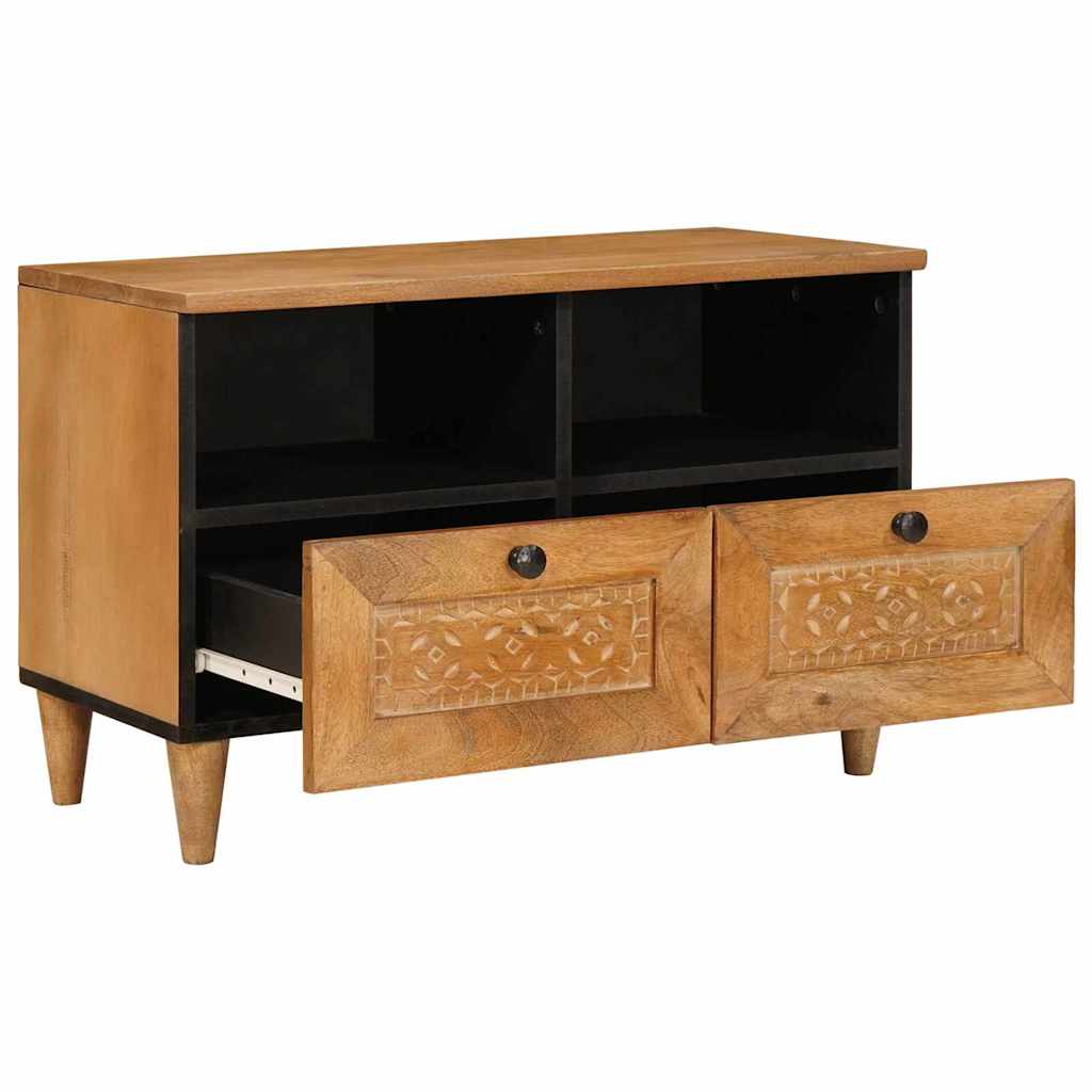 Media Storage Cabinet Tv Units Drawer White 70 X 33 46 Cm Engineered Wood LED Wh