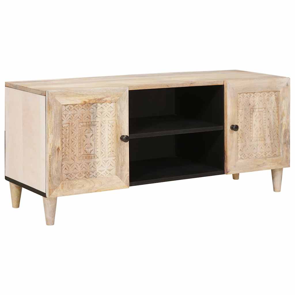 Media Storage Cabinet TV Unit White 105cm Entertainment Stand Shelf White (bleac