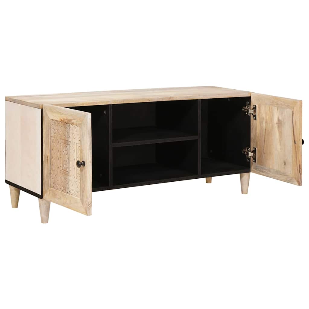Media Storage Cabinet TV Unit White 105cm Entertainment Stand Shelf White (bleac