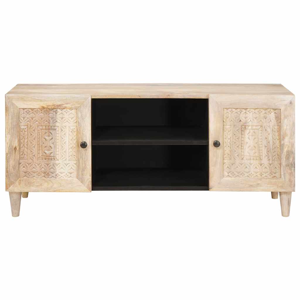 Media Storage Cabinet TV Unit White 105cm Entertainment Stand Shelf White (bleac